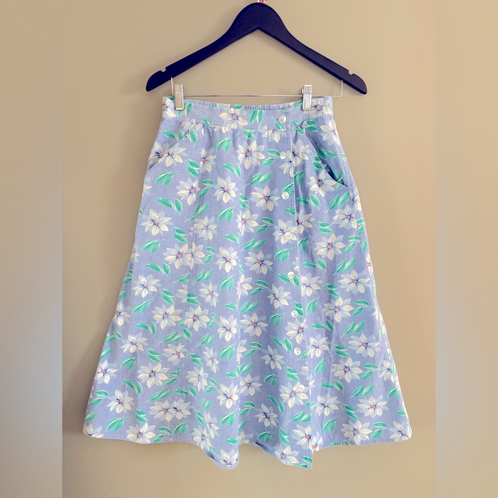 Vintage Evan Picone Sport Floral Midi Skirt